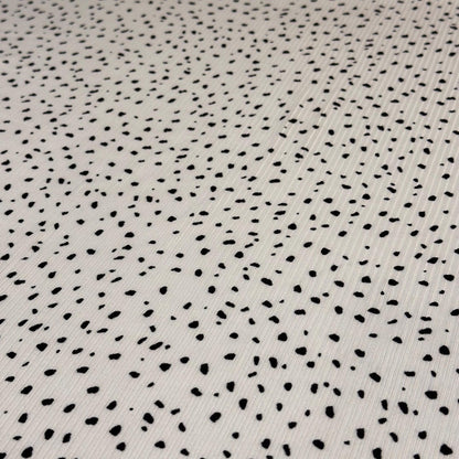 DBP 4x2 Rib Knit Mini Dot Double Brushed Polyester Spandex Vintage DitsyPolka Dot Monotone White Black Fabric By The Yard