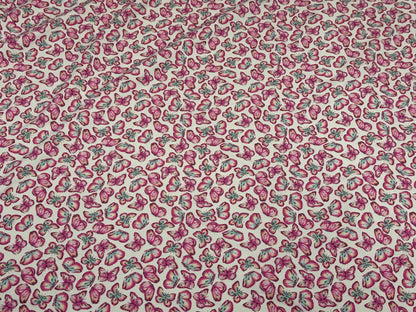 4 Way Stretch Print Nylon Spandex Fabric By The Yard Tricot Swim Wear Bikini Active Wear Aqua Hot Pink Mini Butterfly