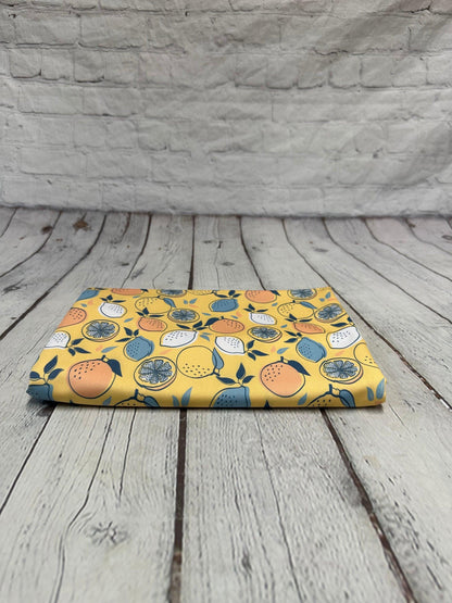 4 Way Stretch Print Spandex Fabric By The Yard Tricot Swim Wear Bikini Abstract Fruit Boho Floral Lemon 280 GSM