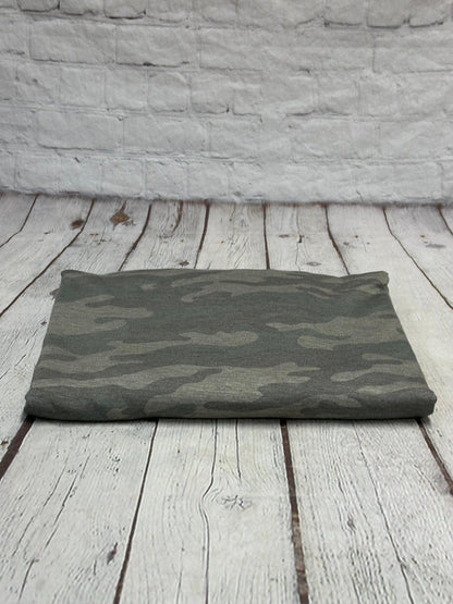 Bamboo Spandex French Terry Army Camp Camouflage Print
