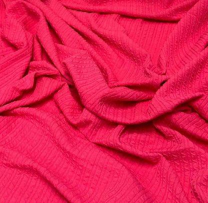 NEW COLORS! Jacquard Texture Knit Spandex Fabric By The Yard Bubble Knit Spandex Texture Knit