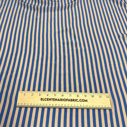 100% Silk Crepe De Chine CDC Stripe Silk Fabric By The Yard Blush Pink Blue 45 inch
