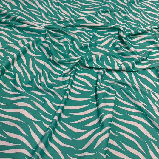 4 Way Stretch Print Nylon Spandex Fabric By The Yard Tricot Swim Wear Bikini Active Wear Black White  Zebra Animal  Print