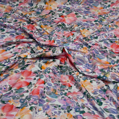 4 Way Stretch Print Nylon Spandex Fabric By The Yard Tricot SwimWear Bikini Active Wear Multi color MiniTropical Flower Floral Print 280 GSM