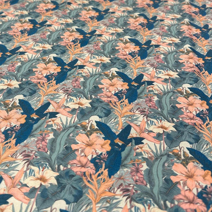 4 Way Stretch Print Spandex Fabric By The Yard Tricot Swim Wear Bikini Tropical  Floral Jungle Leaves Leaf