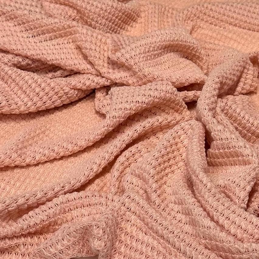 Open Weave Chunky Waffle Sweater Knit Fabric By The Yard | 250GSM Pastel #1