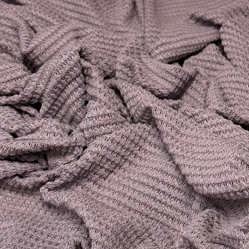 Open Weave Chunky Waffle Sweater Knit Fabric By The Yard | 250GSM Pastel #1