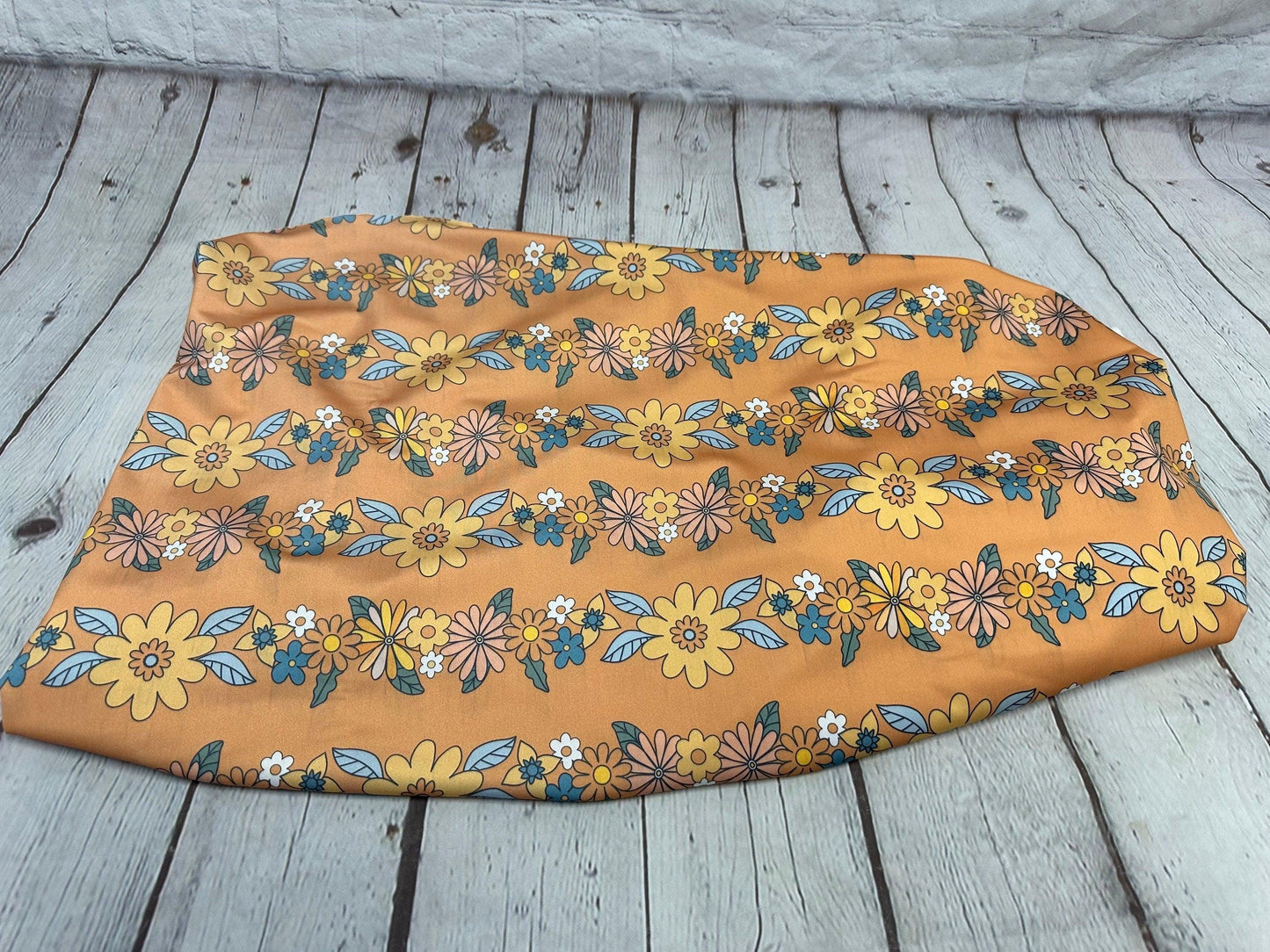 4 Way Stretch Print Nylon Spandex Fabric By The Yard Tricot Swim Wear Bikini Active Wear Boho Abstract Floral 70s Retro Vintage Rust 280 GSM