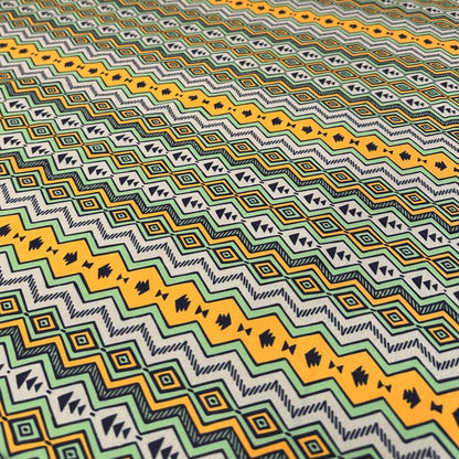 4 Way Stretch Assorted Print Nylon Spandex Fabric By The Yard Tricot Swim Wear Bikini Active Green Abstract Geometric Shapes 240 GSM