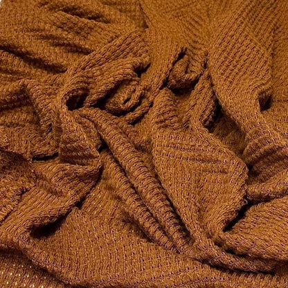 Open Weave Chunky Waffle Sweater Knit Fabric By The Yard | 250GSM Fall Colors #3