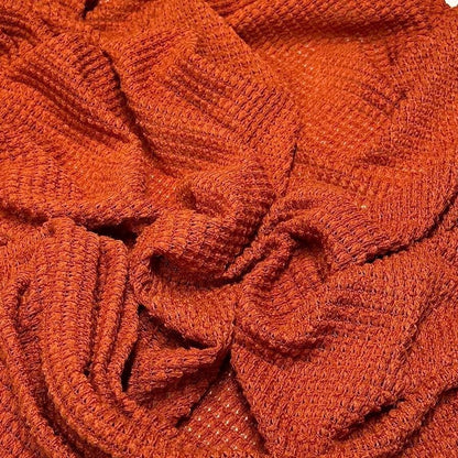 Open Weave Chunky Waffle Sweater Knit Fabric By The Yard | 250GSM Fall Colors #3