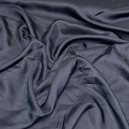 100% Silk Twill Fabric By The Yard Black 52 inch
