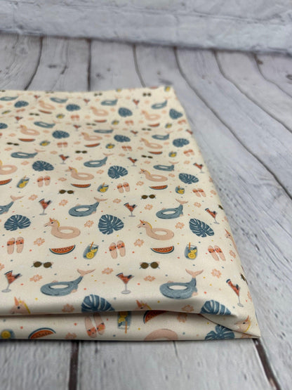 4 Way Stretch Print Spandex Fabric By The Yard Tricot Swim Wear Bikini Abstract Flower Boho Mini Floral Tropical Summer Pool 280 GSM