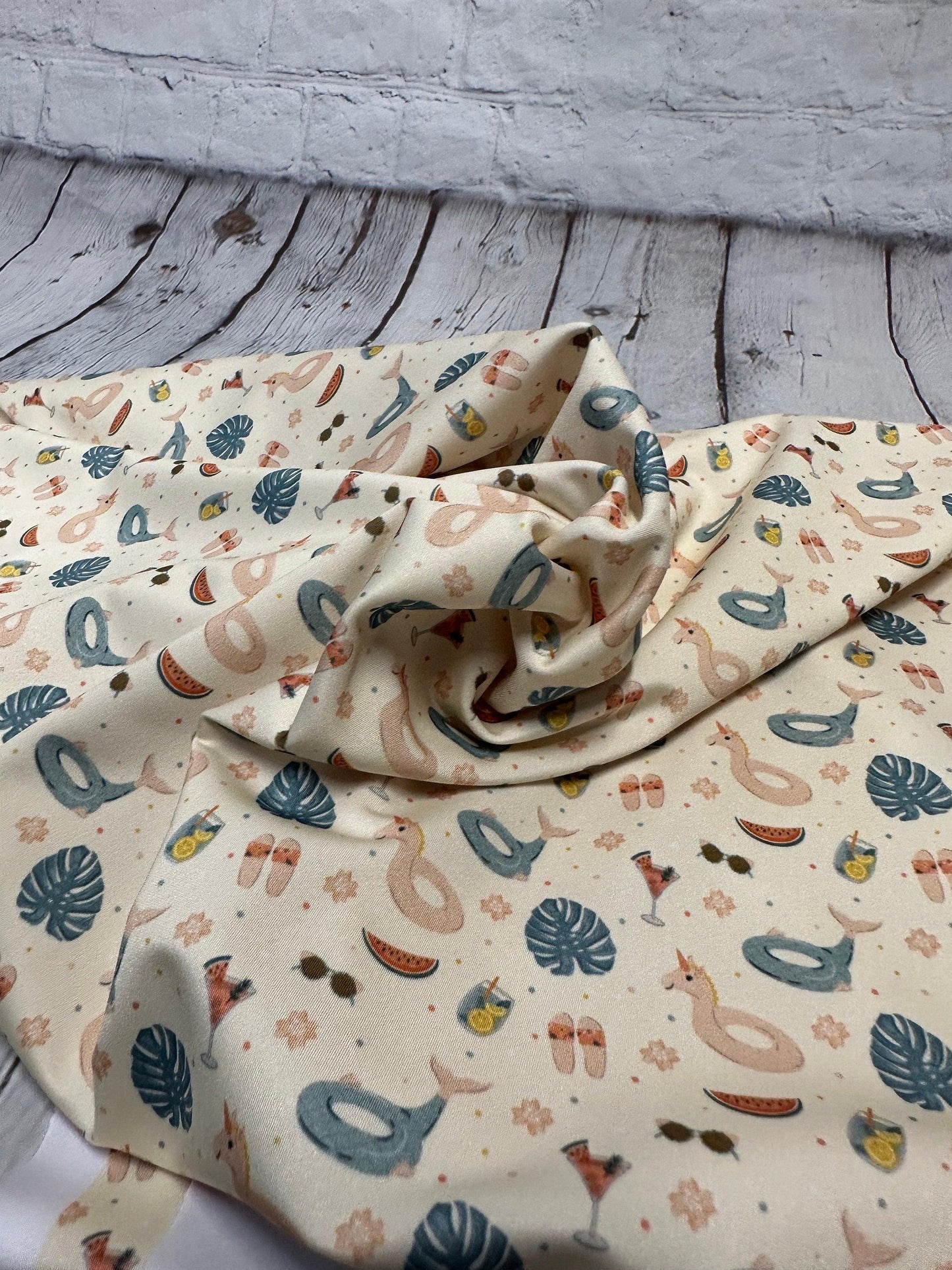 4 Way Stretch Print Spandex Fabric By The Yard Tricot Swim Wear Bikini Abstract Flower Boho Mini Floral Tropical Summer Pool 280 GSM