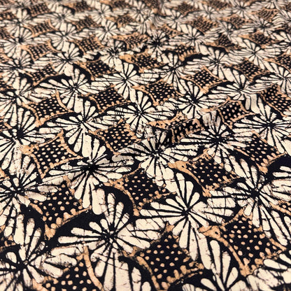 4 Way Stretch Print Nylon Spandex Fabric By The Yard Tricot Swim Wear Bikini Active Wear  Abstract Geometric Shapes Rustic Khaki Black