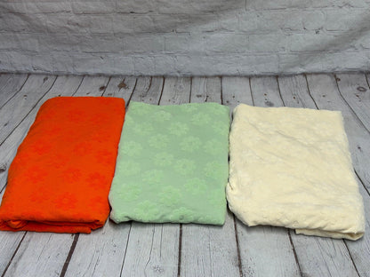 NEW COLORS! Jacquard Texture Knit Raised Texture Terry Floral Flower  Spandex Fabric By The Yard Polyester Spandex Texture Knit