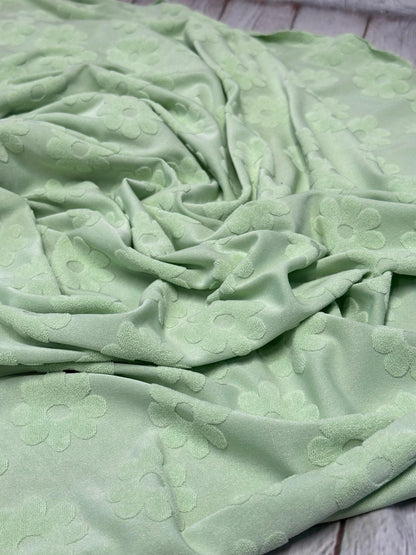 NEW COLORS! Jacquard Texture Knit Raised Texture Terry Floral Flower  Spandex Fabric By The Yard Polyester Spandex Texture Knit