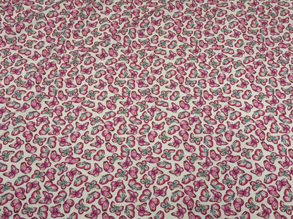 4 Way Stretch Print Nylon Spandex Fabric By The Yard Tricot Swim Wear Bikini Active Wear Aqua Hot Pink Mini Butterfly