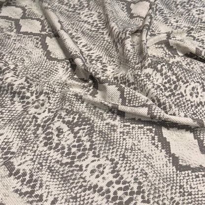 4 Way Stretch Print Rib Nylon Spandex Fabric By The Yard Tricot Swim Wear Bikini Active Wear Snake Animal Print Anaconda Reptile 280 GSM