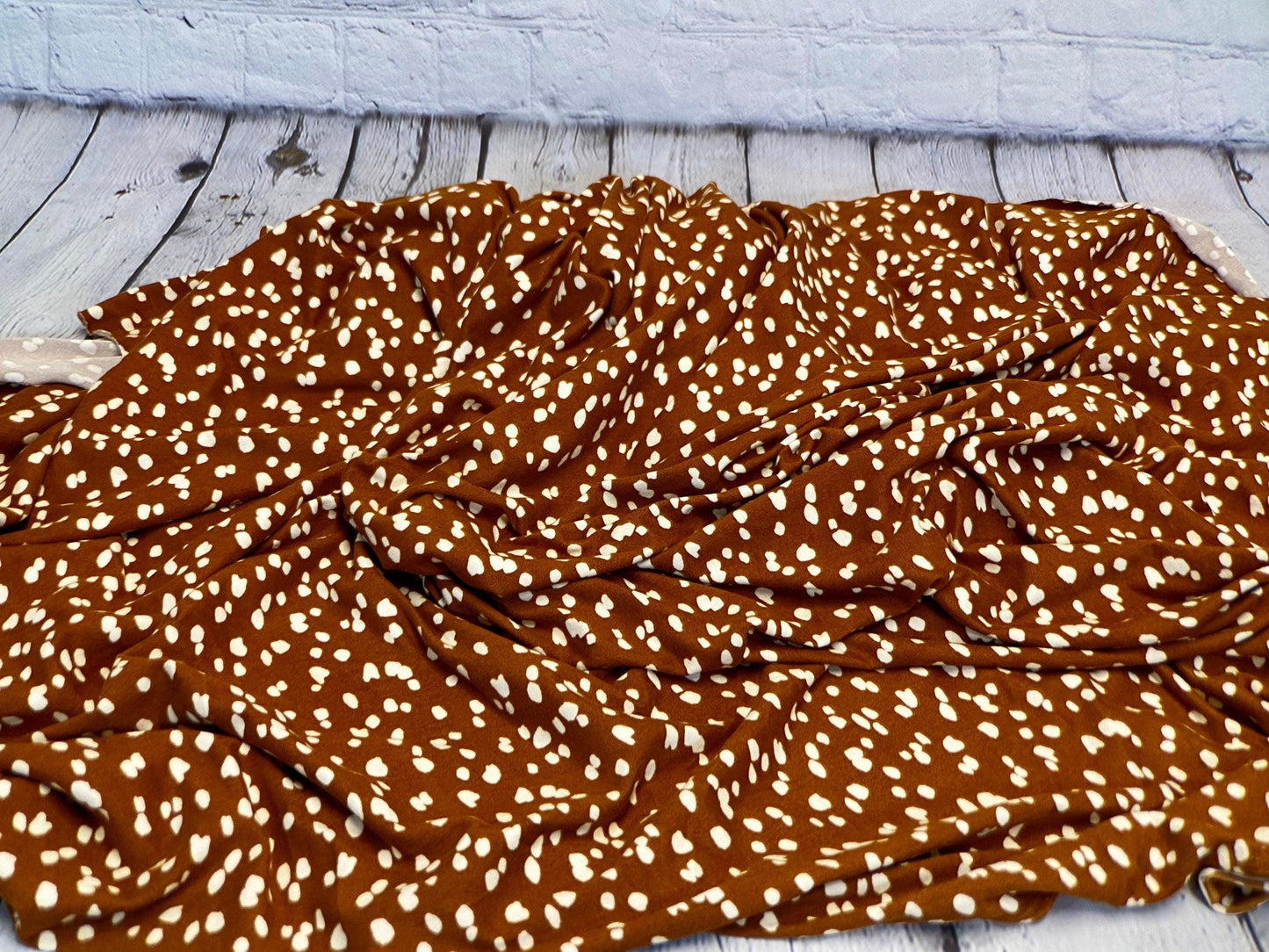 DBP Double Brushed Poly Spandex Polka Dot Groovy 70s Print Funky Fabric By The Yard