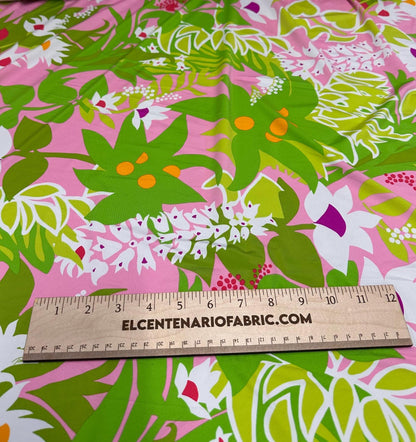 4 Way Stretch Print Nylon Spandex Fabric By The Yard Tricot Swim Wear Bikini Active Wear Tropical Floral Geometric Pink Green Flower