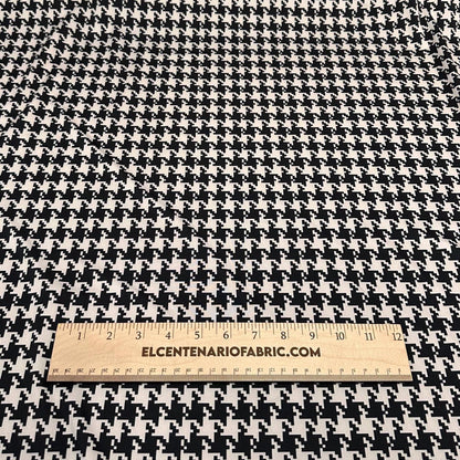 4 Way Stretch Print Nylon Spandex Fabric By The Yard Tricot Swim Wear Bikini Active Wear White Black Houndstooth Print