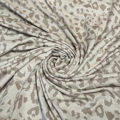 French Terry Spandex 2 Way Stretch Terry Knit Poly Rayon Spandex Leopard Animal Print