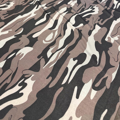 4 Way Stretch Print Nylon Spandex Fabric By The Yard Tricot Swim Wear Bikini Active Wear Camouflage Army Camo Grey Mocha Black