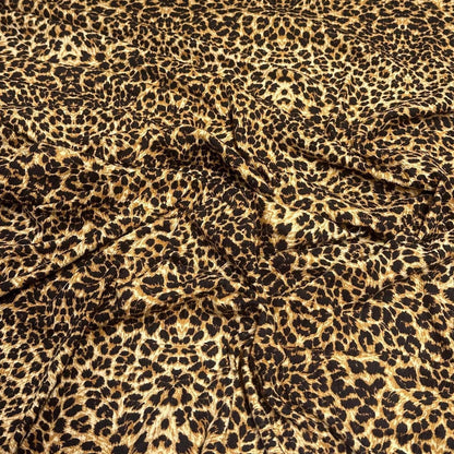 DBP 4x2 Rib Knit Double Brushed Animal Print Leopard Cheetah Polyester Fabric By The Yard