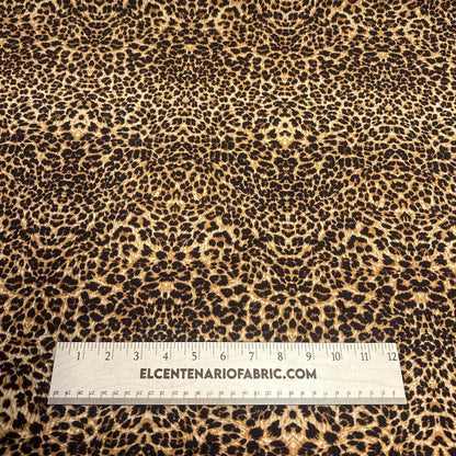 DBP 4x2 Rib Knit Double Brushed Animal Print Leopard Cheetah Polyester Fabric By The Yard