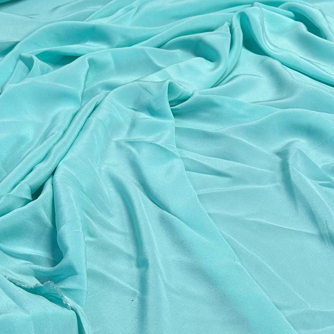 100% Silk Crepe De Chine CDC Fabric By The Yard Mint 54 inch