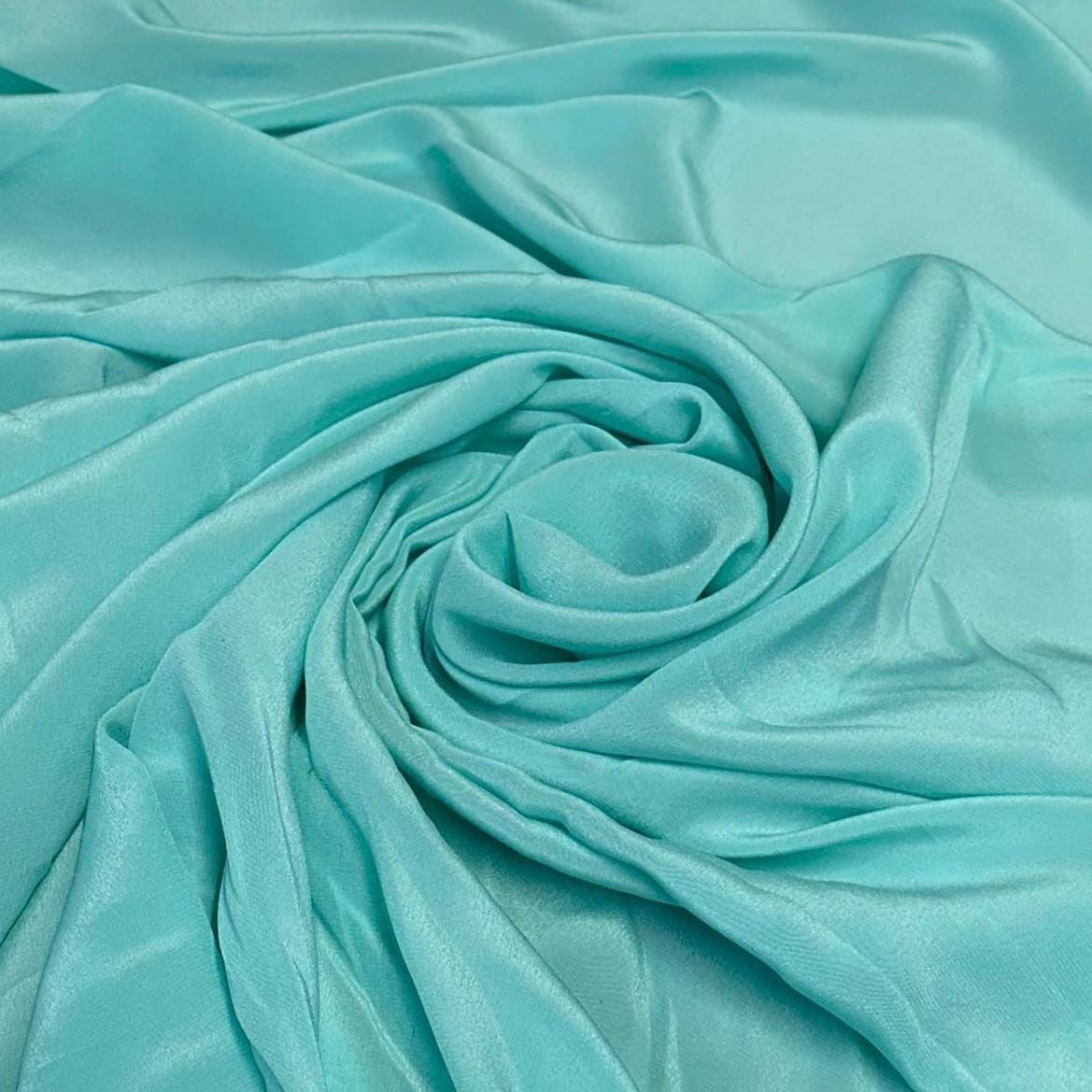 100% Silk Crepe De Chine CDC Fabric By The Yard Mint 54 inch