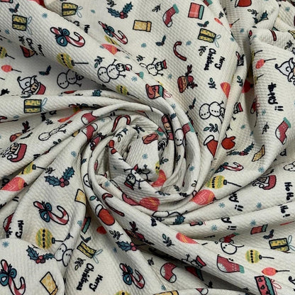Christmas  Bullet Stretch Fabric Spandex Solid Fabric  Textured fabric Bows fabric Liverpool fabric Xmas Santa