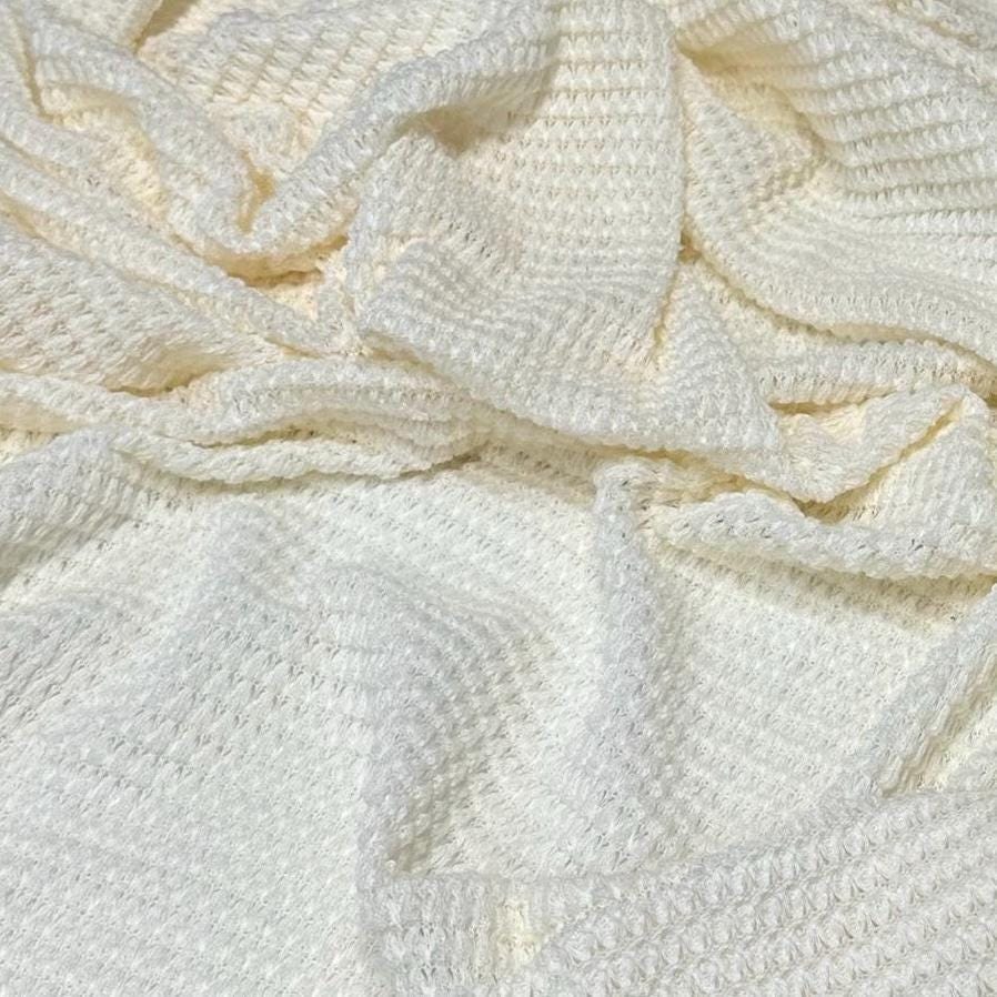 Open Weave Chunky Waffle Sweater Knit Fabric By The Yard | 250GSM Base Colors #2