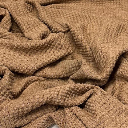 Open Weave Chunky Waffle Sweater Knit Fabric By The Yard | 250GSM Base Colors #2