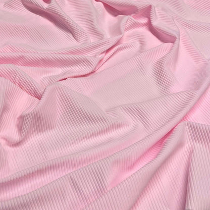 Premium 4-Way Stretch Ribbed Nylon Spandex Fabric for  Swimwear Fabric By The Yard Lt Pink