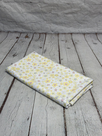 4 Way Stretch Tricot Print Spandex Fabric By The Yard Tricot Swim Wear Bikini Soft Pastel Small Ditsy Flower Foral Yellow Banana Daisy