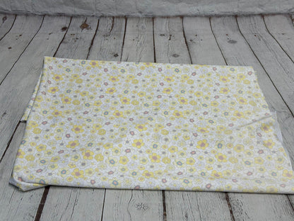 4 Way Stretch Tricot Print Spandex Fabric By The Yard Tricot Swim Wear Bikini Soft Pastel Small Ditsy Flower Foral Yellow Banana Daisy