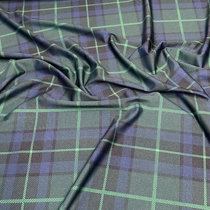 4 Way Stretch Assorted Print Nylon Spandex Fabric By The Yard Tricot Swim Wear Bikini Active wear Black Green Plaid Print 280 GSM