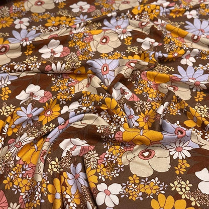4-Way Stretch Bamboo Fabric| Soft Bamboo Spandex | Floral Print Fabric By The Yard | For Dresses, Cardigans and Blouses | 60 Wide