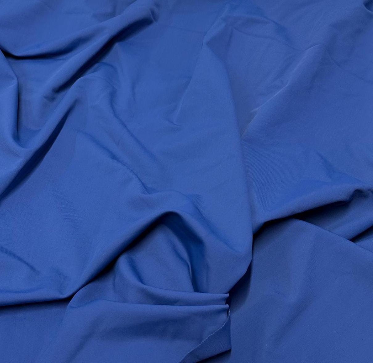 Nylon Spandex Tricot Solid Swimwear Activewear Fabric  By The Yard Denim Blue Shades Hue