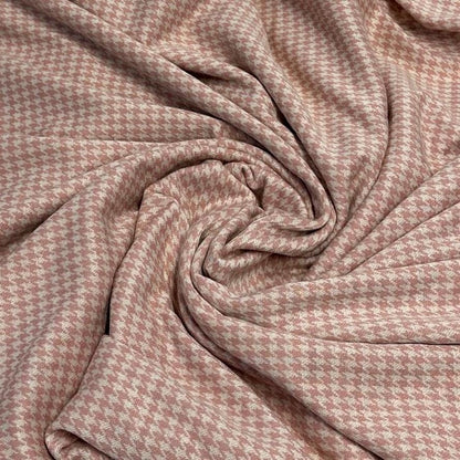2 Way Stretch Double Knit Houndstooth Polyester Spandex Fabric By The Yard Grey Black