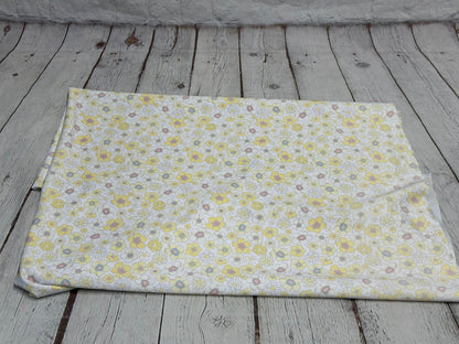 4 Way Stretch Tricot Print Spandex Fabric By The Yard Tricot Swim Wear Bikini Soft Pastel Small Ditsy Flower Foral Yellow Banana Daisy