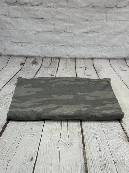 Bamboo Spandex French Terry Army Camp Camouflage Print