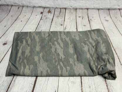 Bamboo Spandex French Terry Army Camp Camouflage Print