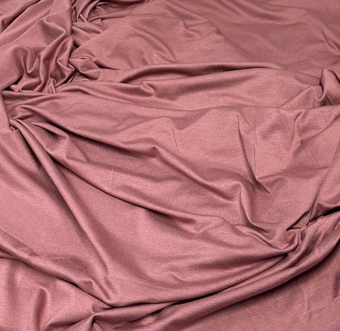 New Colors! 4-Way Stretch Bamboo Fabric| Soft Bamboo Spandex | Fabric By The Yard | For Dresses, Cardigans and Blouses | Dusty Purple Hues