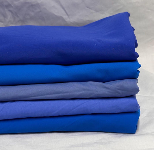 Nylon Spandex Tricot Solid Swimwear Activewear Fabric  By The Yard Blue Shades