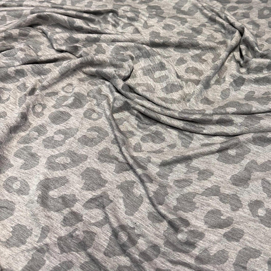 Bamboo Spandex French Terry Leopard Animal Print