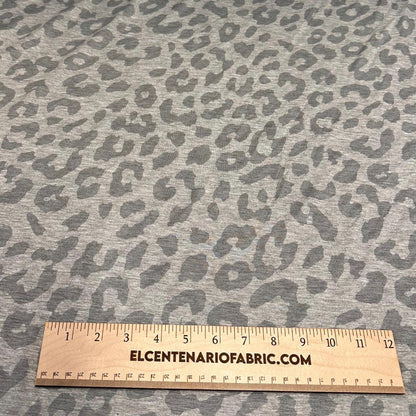 Bamboo Spandex French Terry Leopard Animal Print