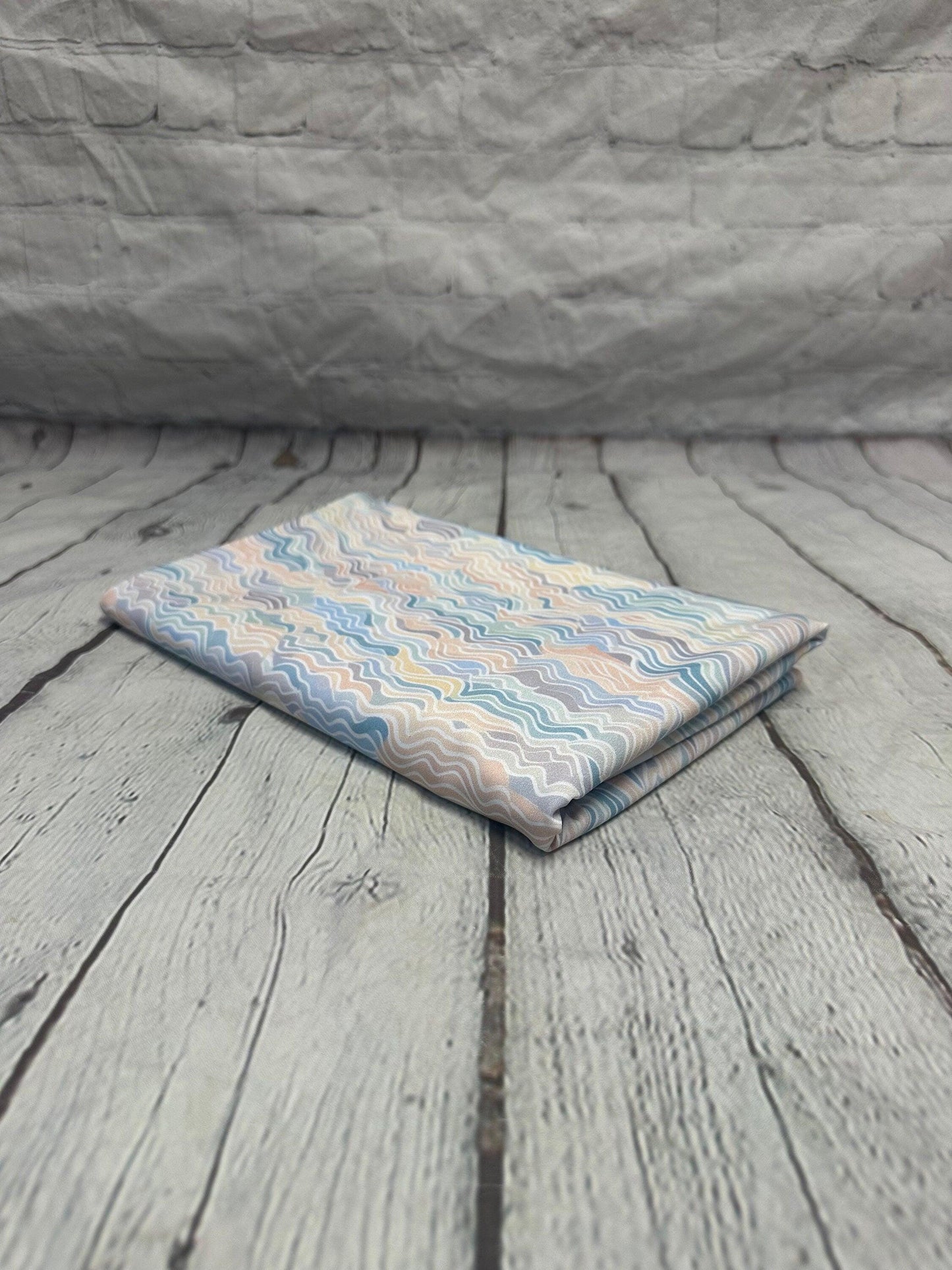 4 Way Stretch Print Spandex Fabric By The Yard Tricot Swim Wear Bikini Pastel Mini Multi Color Hazy Wave 280 GSM